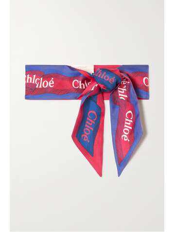 CHLOÉ Printed silk-twill scarf