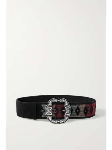 ETRO Embroidered suede belt