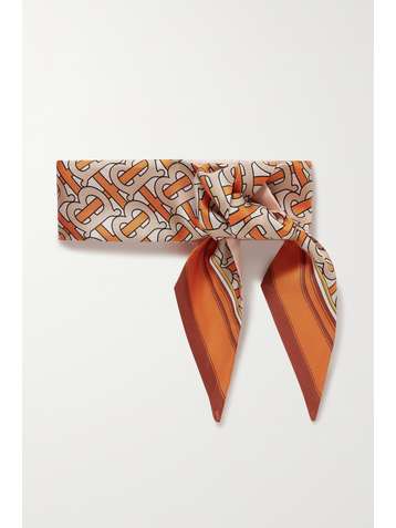 BURBERRY Printed mulberry silk-twill scarf