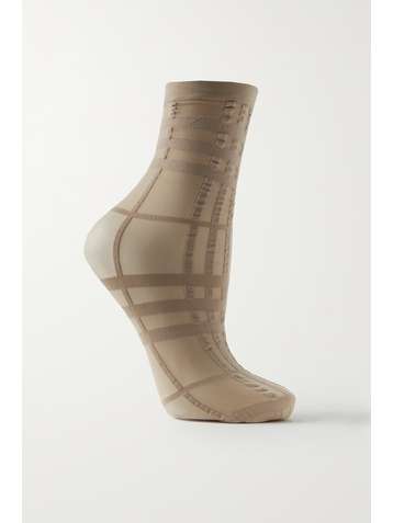 BURBERRY Socken aus kariertem Stretch-Strick