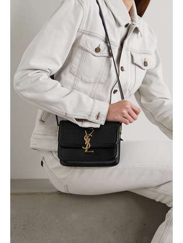 SAINT LAURENT Solferino small woven leather shoulder bag