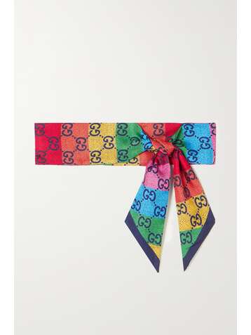 GUCCI Printed silk-twill scarf