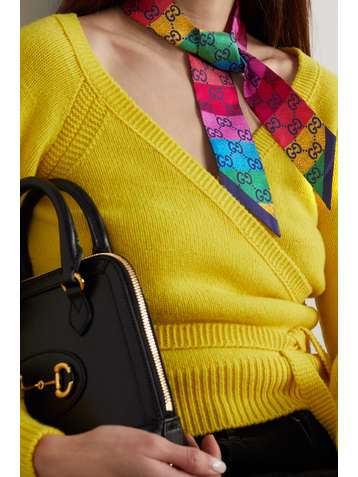 GUCCI Printed silk-twill scarf
