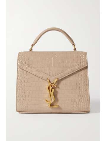 SAINT LAURENT Cassandra mini croc-effect leather tote