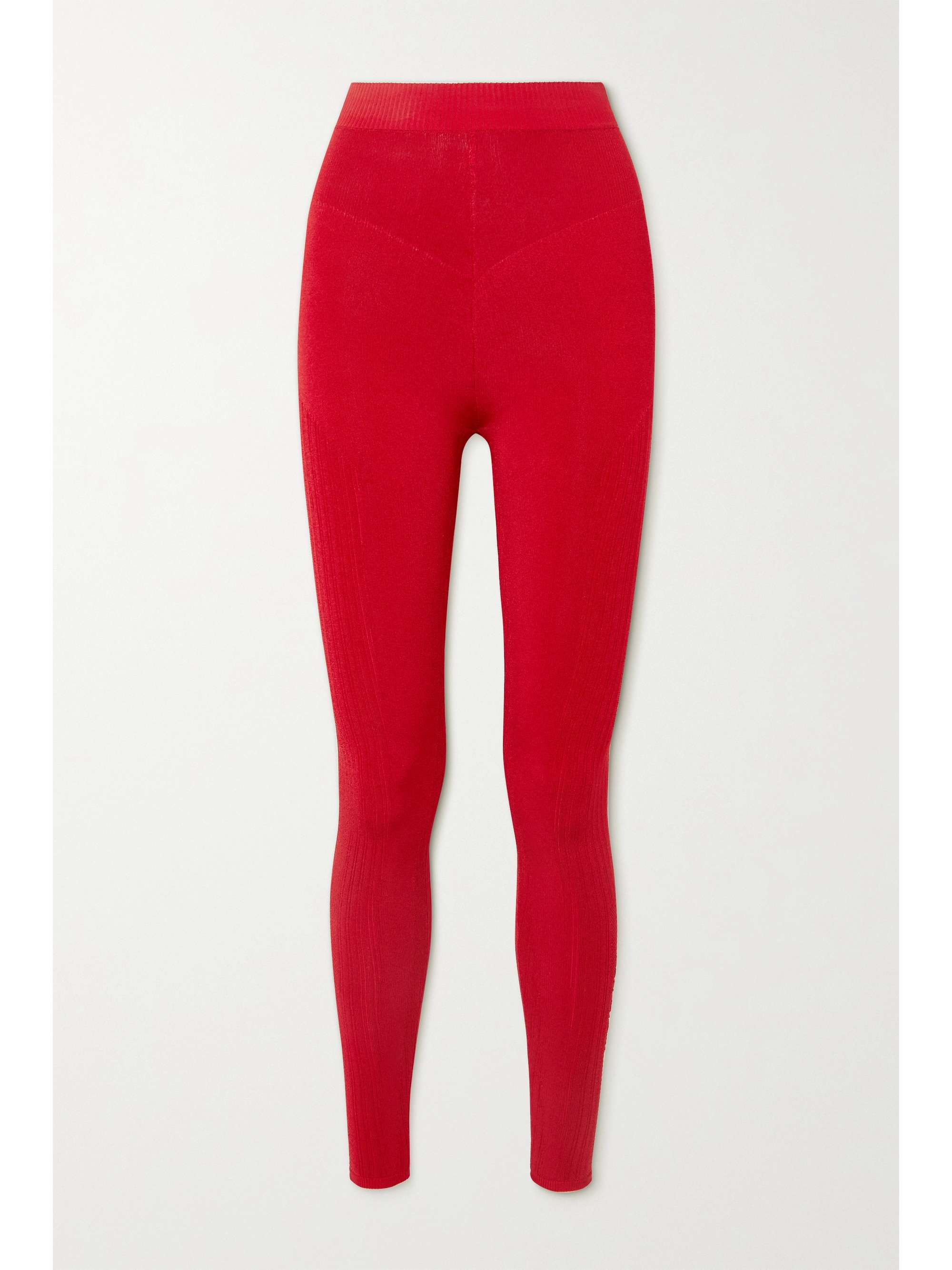 Red MyBody paneled stretch-knit 