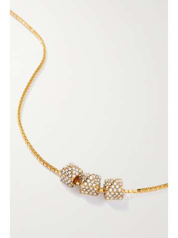VALENTINO Valentino Garavani Rockstud gold-tone crystal necklace