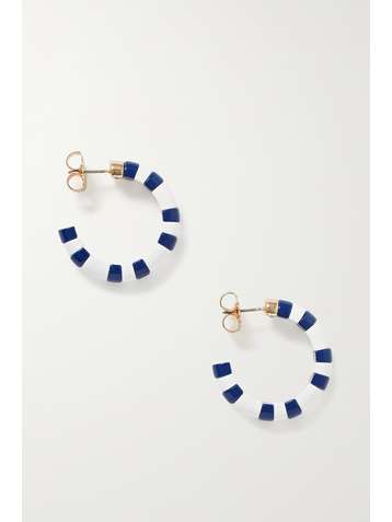 ROXANNE ASSOULIN Boucles d'oreilles en métal doré et émail Summer Stripes