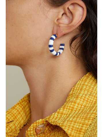 ROXANNE ASSOULIN Boucles d'oreilles en métal doré et émail Summer Stripes