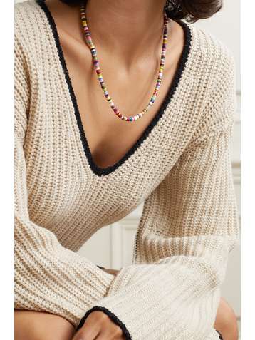 ROXANNE ASSOULIN Kit pour collier en corde, émail et métal doré Heishi DIY