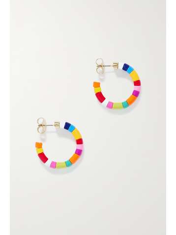 ROXANNE ASSOULIN Boucles d'oreilles en métal doré et émail Half Pipe Mini