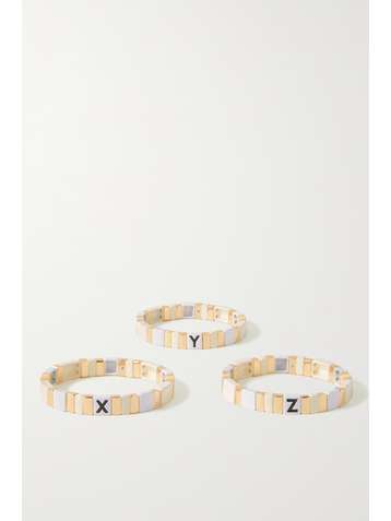 ROXANNE ASSOULIN Bracelet en émail et métal doré Alphabet Soup Neutral