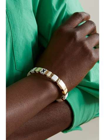 ROXANNE ASSOULIN Bracelet en émail et métal doré Alphabet Soup Neutral