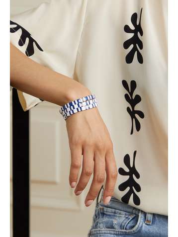 ROXANNE ASSOULIN Set de trois bracelets en émail et en métal doré Summer Stripes