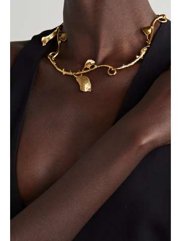 OSCAR DE LA RENTA Thorn and Branch gold-tone necklace