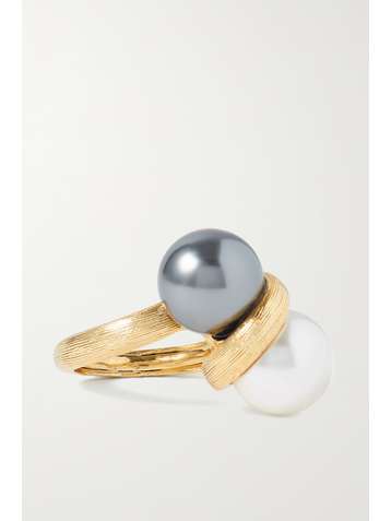 OSCAR DE LA RENTA Gold-tone faux pearl ring