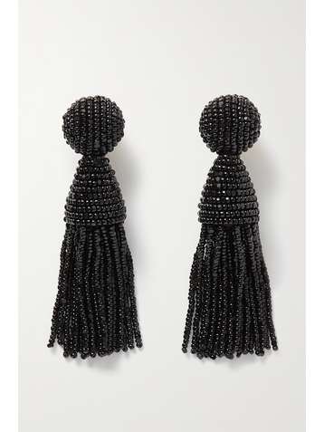 OSCAR DE LA RENTA Beaded clip earrings
