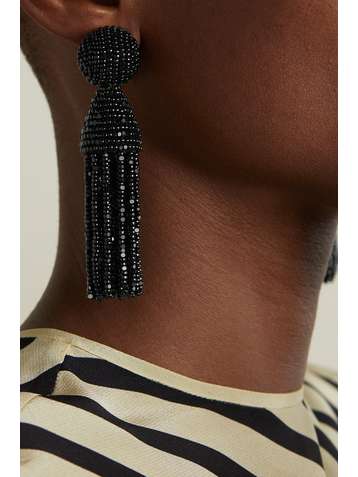 OSCAR DE LA RENTA Beaded clip earrings