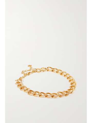 OSCAR DE LA RENTA Gold-tone Swarovski crystal necklace
