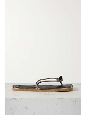 DRIES VAN NOTEN Tongs en cuir à surpiqûres
