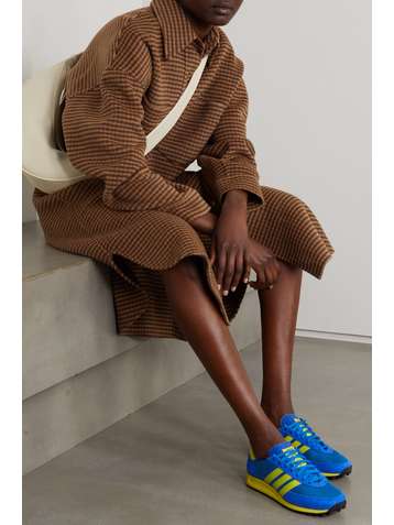 ADIDAS ORIGINALS TRX mesh, suede and leather sneakers