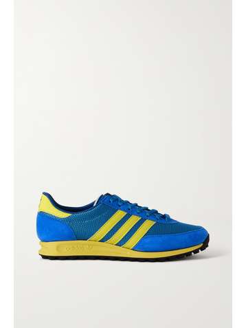 ADIDAS ORIGINALS TRX mesh, suede and leather sneakers