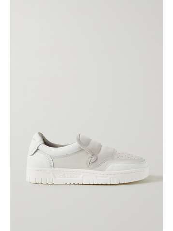 ACNE STUDIOS Buller perfortated suede and leather slip-on sneakers