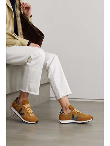 VEJA Rio Branco leather-trimmed ripstop and suede sneakers