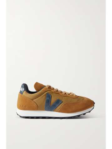 VEJA Rio Branco leather-trimmed ripstop and suede sneakers