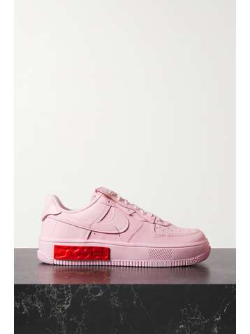 NIKE Air Force 1 Fontanka suede-trimmed leather sneakers