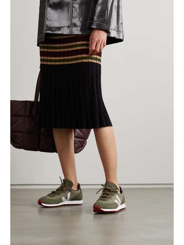 VEJA Rio Branco leather-trimmed ripstop and suede sneakers
