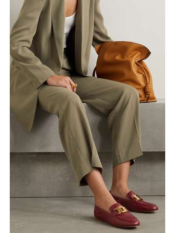TOD'S Catena embellished leather loafers