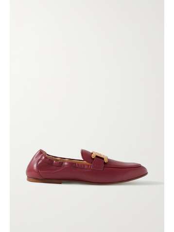TOD'S Catena embellished leather loafers
