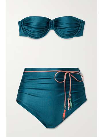 ZIMMERMANN Cassia Bikini mit Bügeln und Verzierung in Metallic-Optik