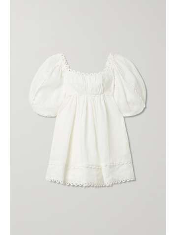 ZIMMERMANN Cassia scalloped linen mini dress