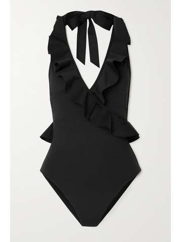 ZIMMERMANN Cassia wrap-effect ruffled swimsuit