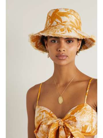 ZIMMERMANN Printed linen-twill bucket hat