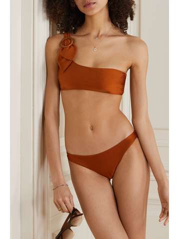 ZIMMERMANN Estelle Bikini mit asymmetrischer Schulterpartie und Schnalle