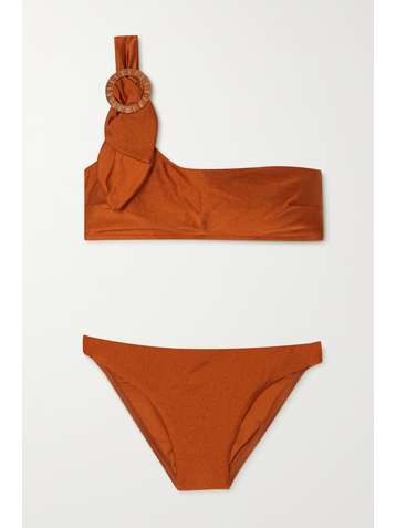 ZIMMERMANN Estelle Bikini mit asymmetrischer Schulterpartie und Schnalle