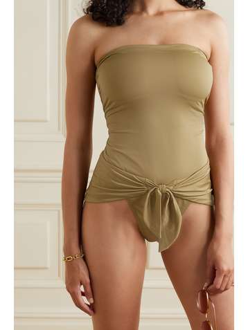 ZIMMERMANN Aliane tie-front cutout bandeau swimsuit