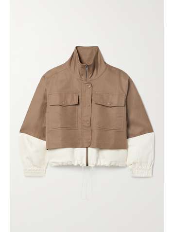 APIECE APART Selva cropped two-tone linen and cotton-blend twill jacket