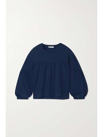 APIECE APART Vida gathered cotton-jersey blouse