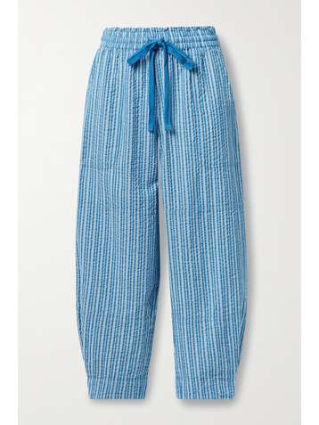 APIECE APART Pantalon de survêtement raccourci en crépon de coton biologique à rayures Herradura Surf