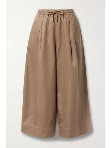 APIECE APART Cecilia pleated linen and cotton-blend twill culottes