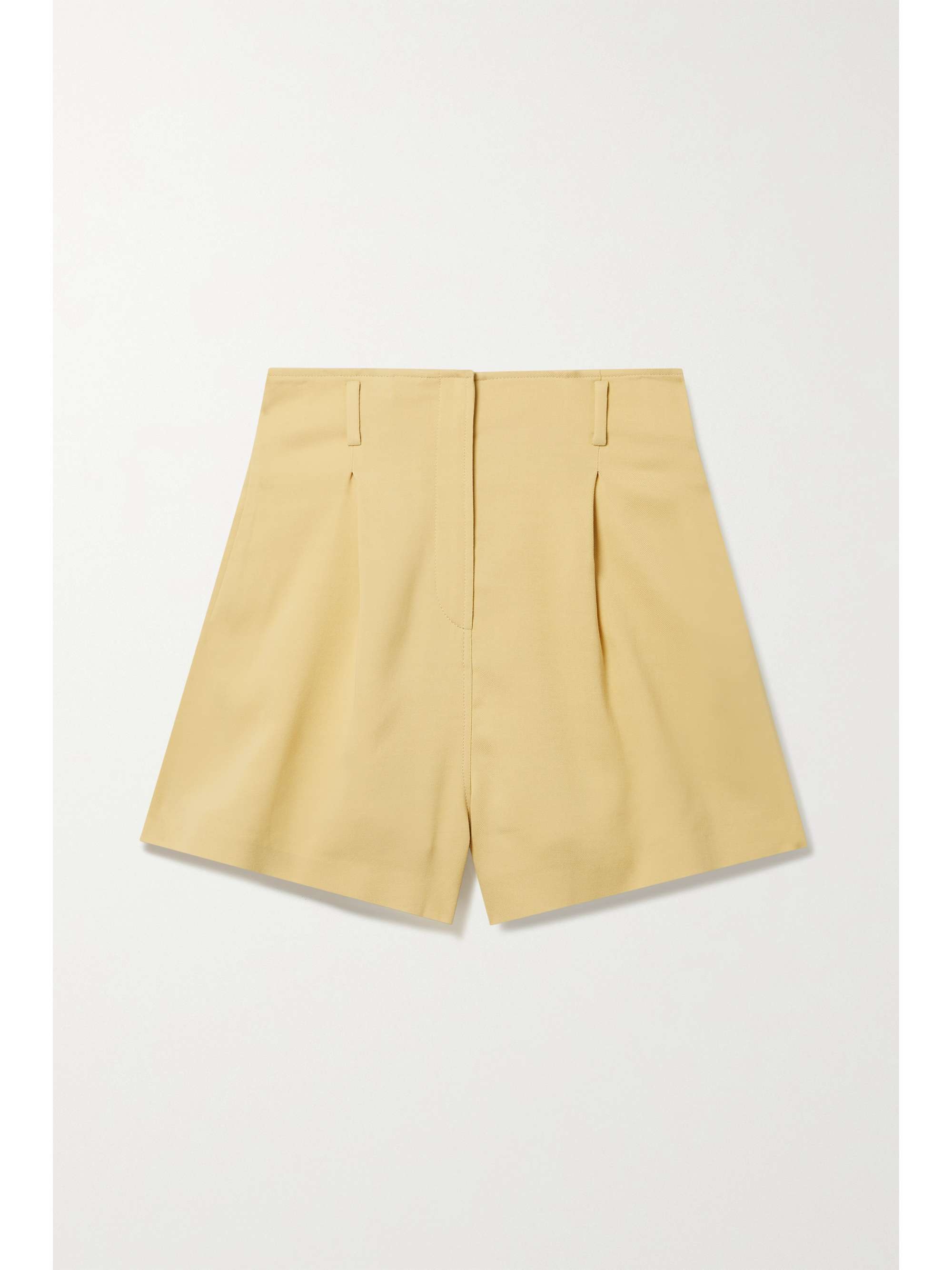 Pastel yellow Sabi pleated wool-blend 