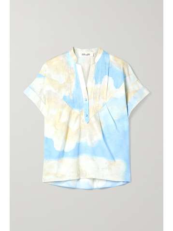 DIANE VON FURSTENBERG Fiona pintucked stretch-cotton poplin top