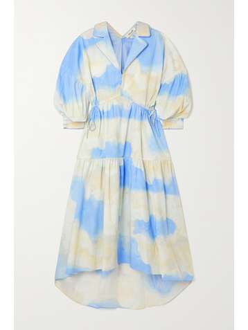 DIANE VON FURSTENBERG Heather tiered printed stretch-cotton poplin midi dress
