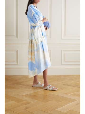 DIANE VON FURSTENBERG Heather tiered printed stretch-cotton poplin midi dress
