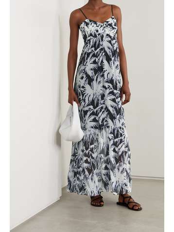 DIANE VON FURSTENBERG Monica Maxikleid aus bedrucktem Chiffon aus einer Baumwoll-Seidenmischung