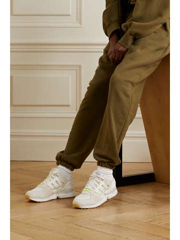 ADIDAS ORIGINALS + NET SUSTAIN ZX 10,000 C Primeblue Sneakers aus Ripstop, Veloursleder und Leder