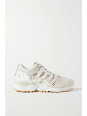 ADIDAS ORIGINALS + NET SUSTAIN ZX 10,000 C Primeblue Sneakers aus Ripstop, Veloursleder und Leder